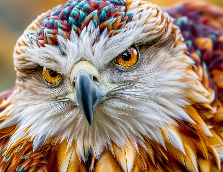A close-up, photorealistic portrait of a majestic eagle
