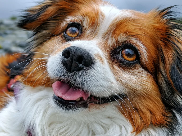 A close-up, portrait-style photograph captures the expressive face of