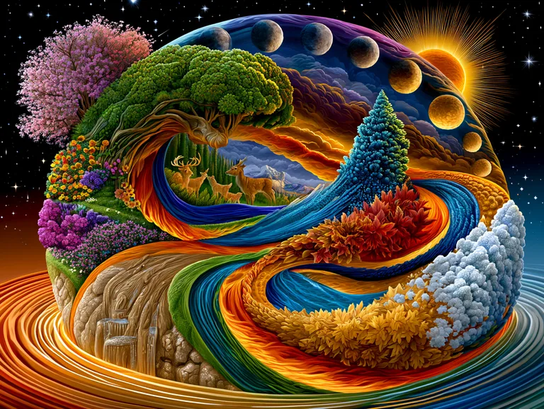 This image depicts a fantastical, planet-like sphere showcasing the