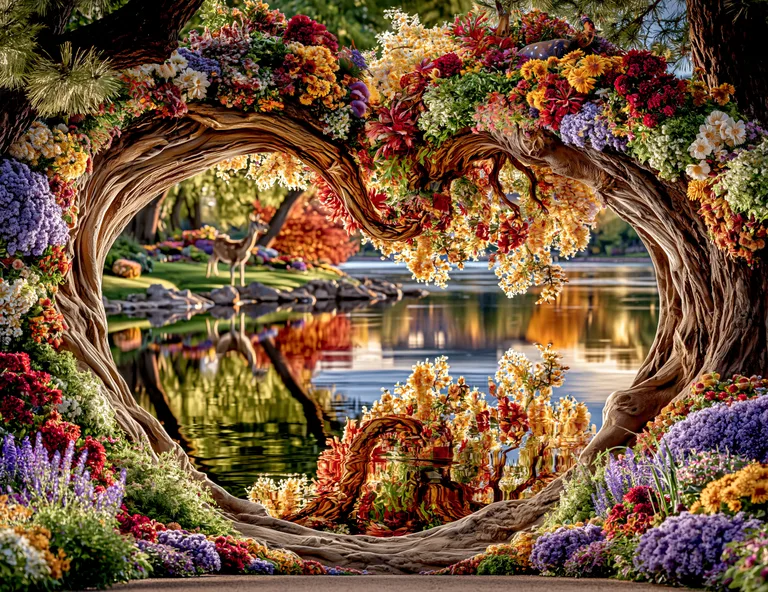 A breathtaking natural scene unfolds, framed by the heart-shaped