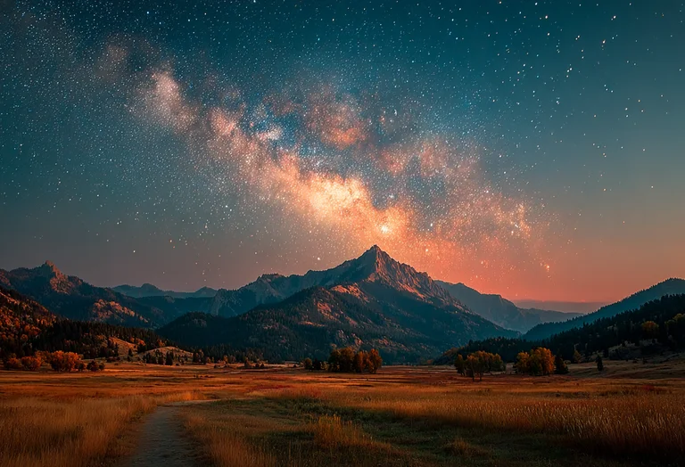 A breathtaking view of the Milky Way galaxy arching over a majestic