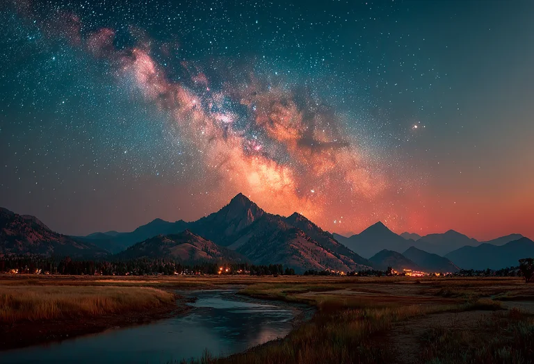 A breathtaking view of the Milky Way galaxy arching over a majestic