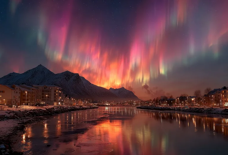 A breathtaking view of the Aurora Borealis illuminating the night sky