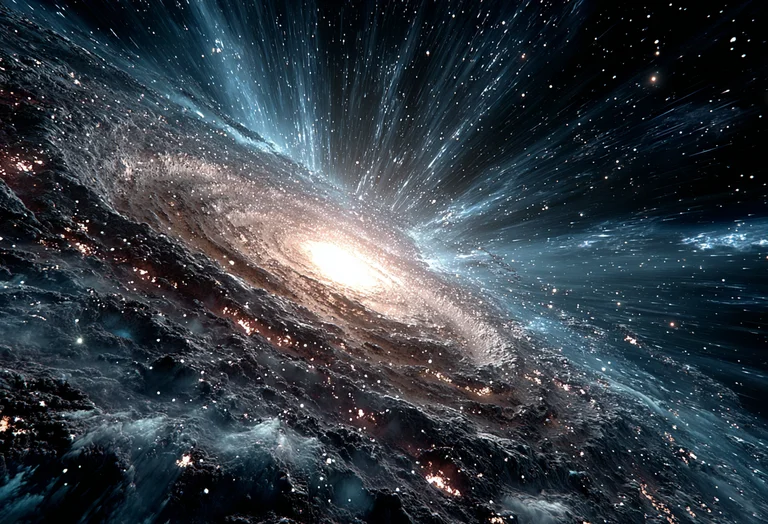A breathtaking view of a swirling galaxy, with its bright core