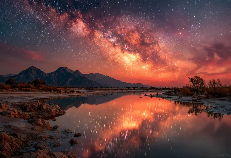 A breathtaking view of the Milky Way galaxy stretching across a
