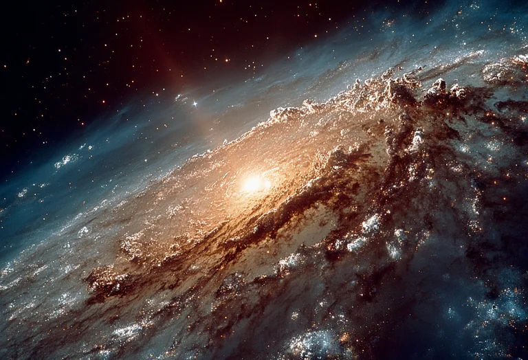 A breathtaking view of a spiral galaxy, with its bright core