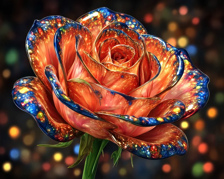 A close-up, highly detailed render of a rose