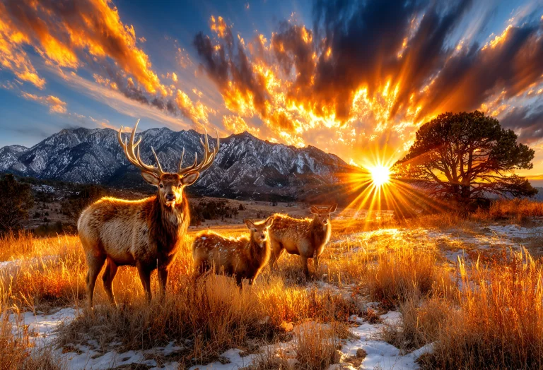 A majestic bull elk stands proudly in a field of golden grass,