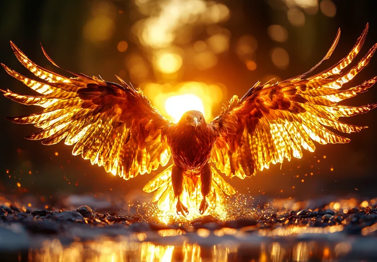 A majestic bird of prey, possibly a hawk or eagle, is captured