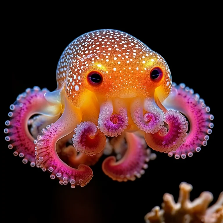 A stunningly detailed, photorealistic image captures a small, vibrant