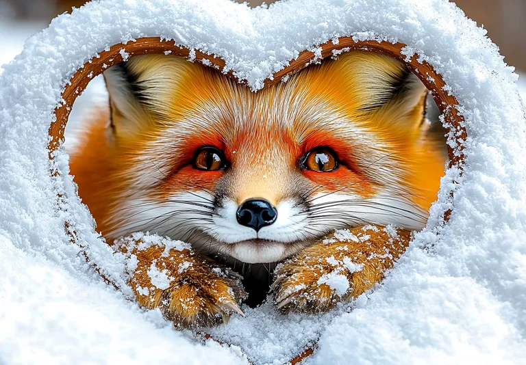 A close-up, photorealistic image of a red fox peeking through a